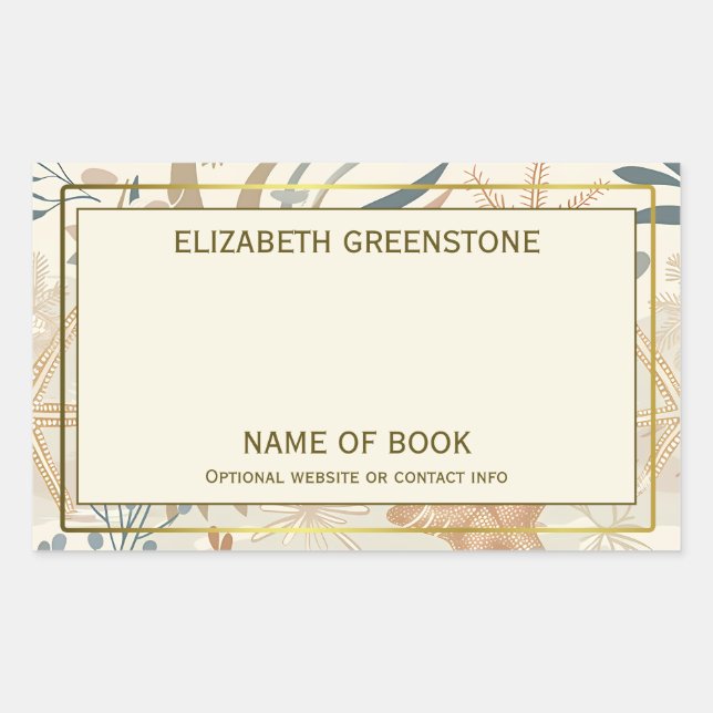 Nautical Beach Author Signature Bookplate Sticker (Front)