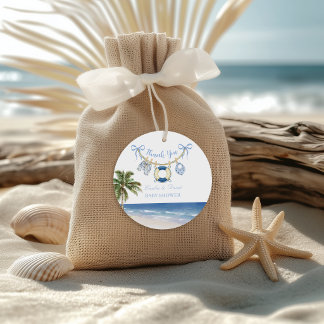 Nautical Beach Baby Shower Thank You Favor Favour Tags