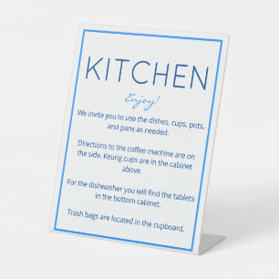 Nautical Beach Blue Kitchen Counter Sign