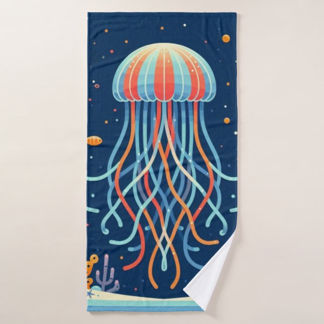 nautical/beach/coastal jellyfish bath towel (Bath Towel)