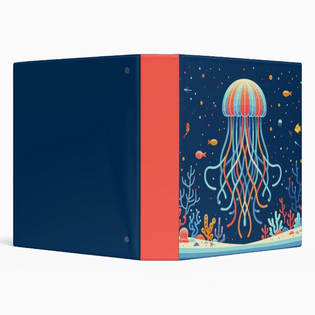 nautical/beach/coastal jellyfish binder (Background)
