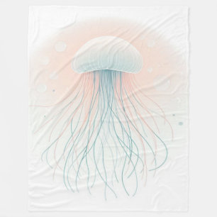 nautical/beach/coastal jellyfish fleece blanket