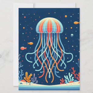 nautical/beach/coastal jellyfish holiday card