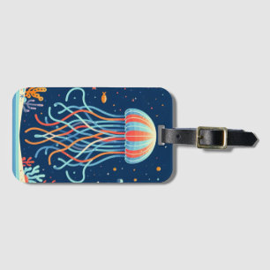 nautical/beach/coastal jellyfish luggage tag