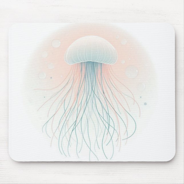 nautical/beach/coastal jellyfish mouse pad (Front)