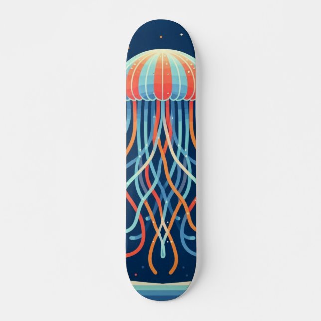 nautical/beach/coastal jellyfish skateboard (Front)
