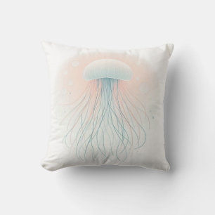 nautical/beach/coastal jellyfish  throw pillow