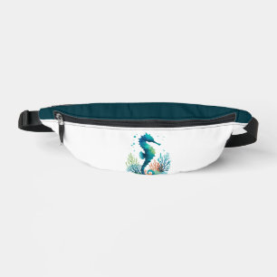 nautical/beach/coastal seahorse art fanny pack