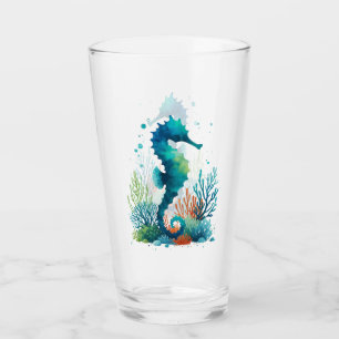 nautical/beach/coastal seahorse art glass