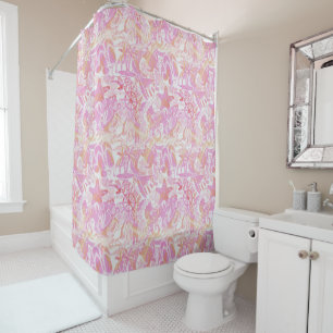 Nautical Beach Collage Hot Pink ID840
