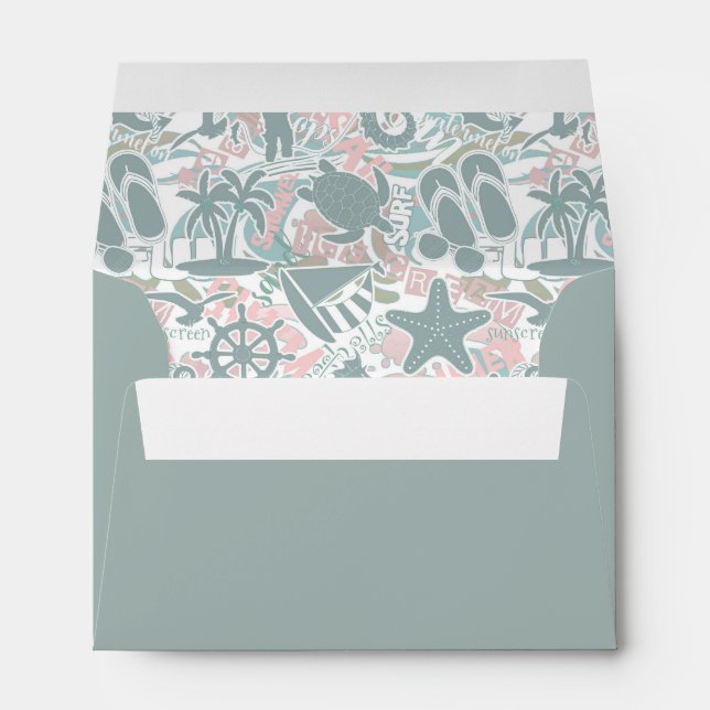 Nautical Beach Collage Sage ID840 Envelope (Back (Bottom))