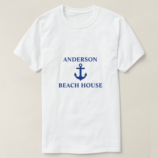 Nautical Beach House Family Name Anchor T-Shirt
