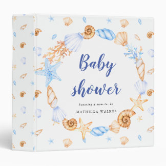 nautical beach illustrations baby shower binder