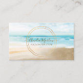 Nautical Beach Minimalist Gold Rings Business Card (Front)
