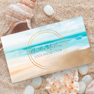 Nautical Beach Minimalist Gold Rings Business Card