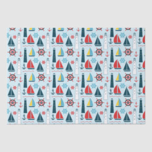 Nautical beach pattern tissue paper