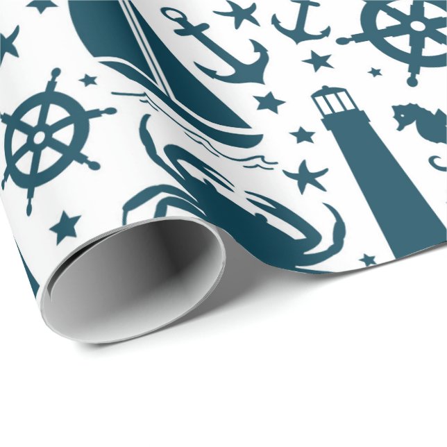 Nautical beach pattern wrapping paper (Roll Corner)