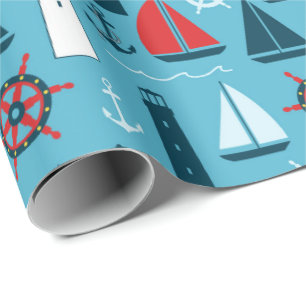 Nautical beach pattern wrapping paper