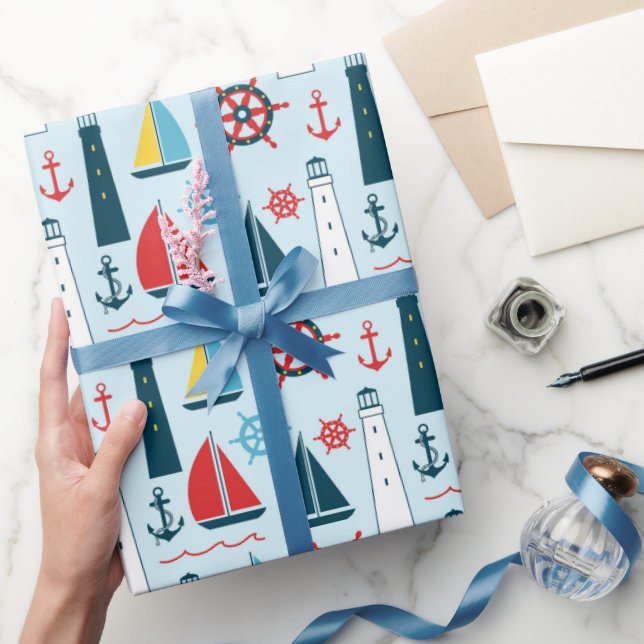 Nautical Beach pattern wrapping paper (Gifting)