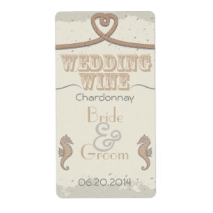 Nautical Beach Sand Brown Coeur Knot Vin Mariage