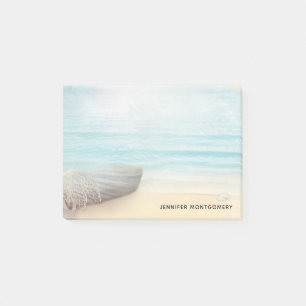 Nautical Beach Scene with Rowboat & Fishing Net Post-it Notes