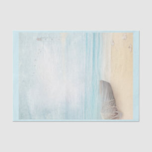 Nautical Beach Scene with Rowboat & Fishing Net Tissue Paper