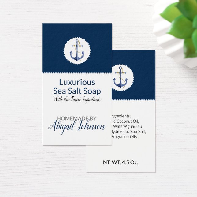 Nautical Beach Sea Salt Clay Handmade Soap Tag (Desk)