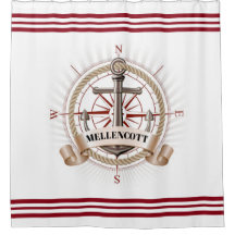 Nautical Beach Shower Curtain