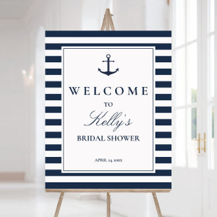 Nautical Beach Theme Bridal Shower Welcome Sign