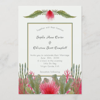 Nautical Beach Themed Wedding Invitation