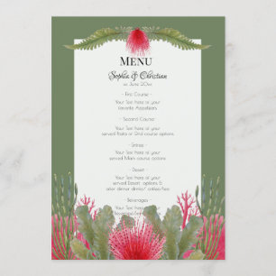 Nautical Beach Themed Wedding Reception Menu Invitation