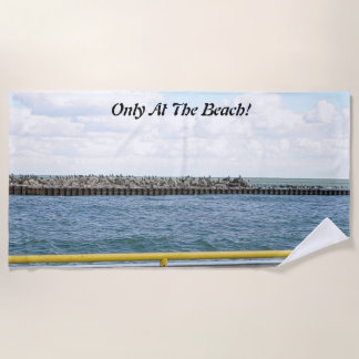 Nautical Beach View Beach Towel