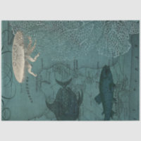 Nautical Beach Watercolor Coral Sea Fish Decoupage