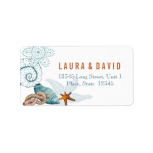 Nautical Beach Wedding Address Labels
