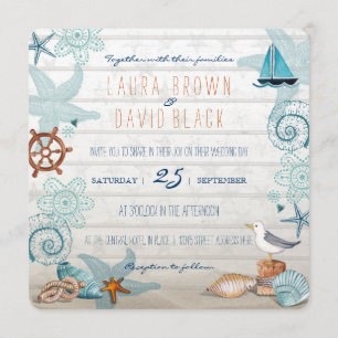 Nautical Beach wedding invitation