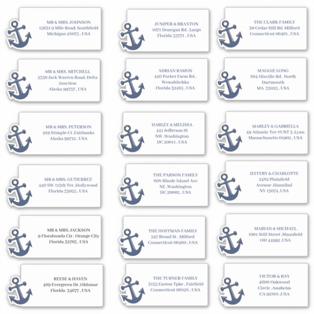 Nautical Beach Wedding Invitation Étiquettes de ad (Devant)