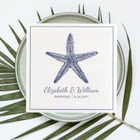 Nautical Beach Wedding Rustic Navy Blue Starfish