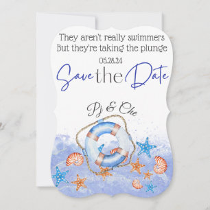 Nautical Beach Wedding Theme Card