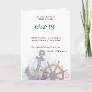 Nautical Beach Wedding Theme  Invitation