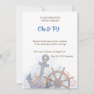 Nautical Beach Wedding Theme Invitation