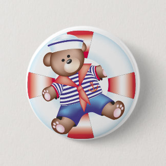 nautical bear 2 inch round button