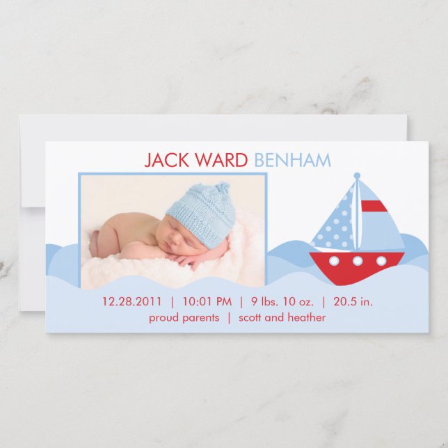 Nautical Birth Announcement (Front)