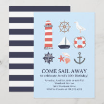 Nautical Birthday Invitation for Adults or Kids