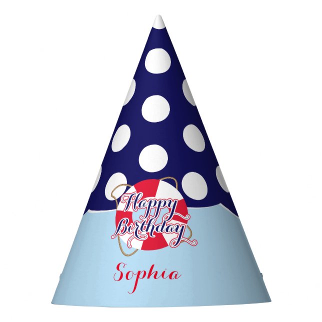 Nautical Birthday, Party Hat (Front)