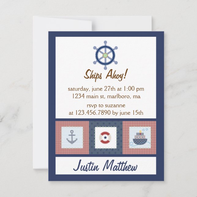 Nautical Birthday Party Invitation (Front)