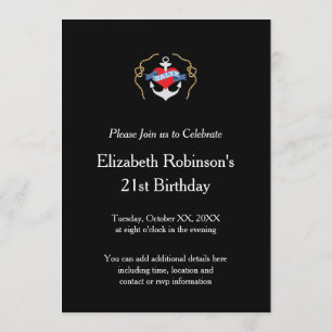 Nautical Birthday Salty Old Salt Invitation