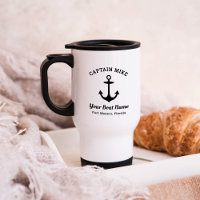 Nautical Black Custom Captain Boat Name