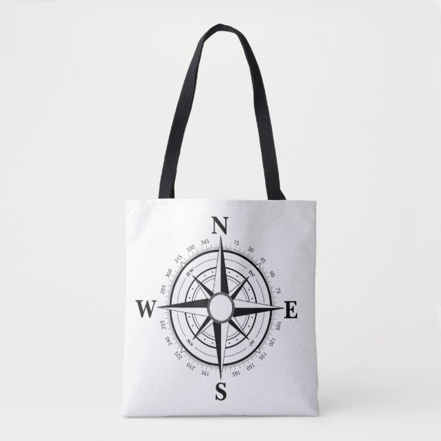 Nautical black ship/boat, compass , bag purse (Front)
