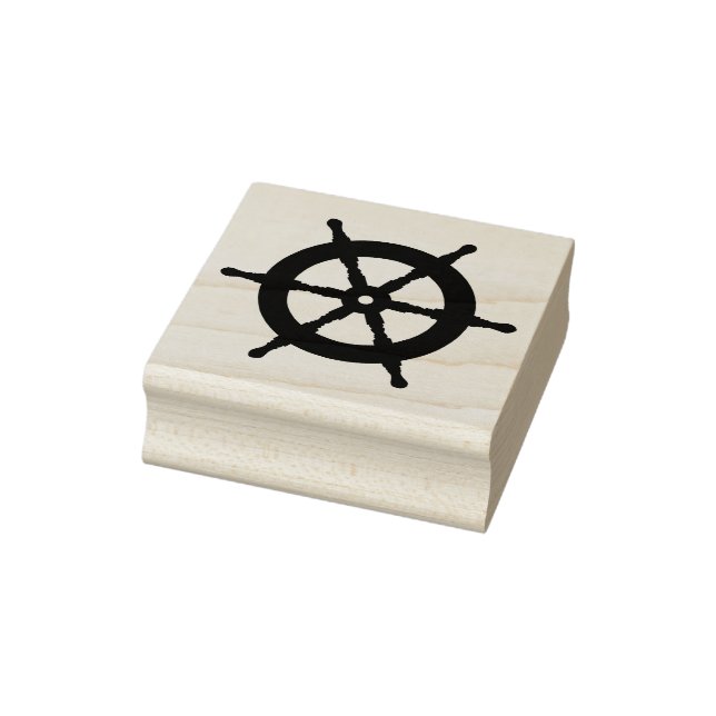 Nautical black ship wheel / silhouette rubber stamp (Stamp)