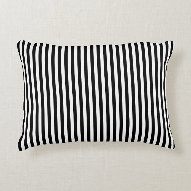 Nautical Black Stripes Accent Pillow (Front)